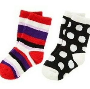 2 Gymboree cozy cutie dots stripes socks 2t-3t